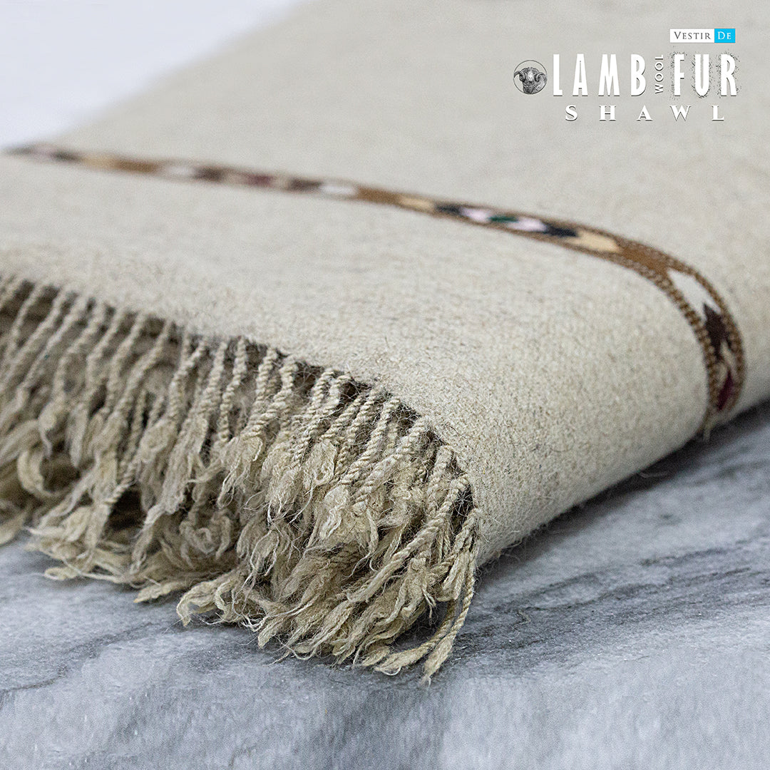 Lamb Fur Wool Shawl