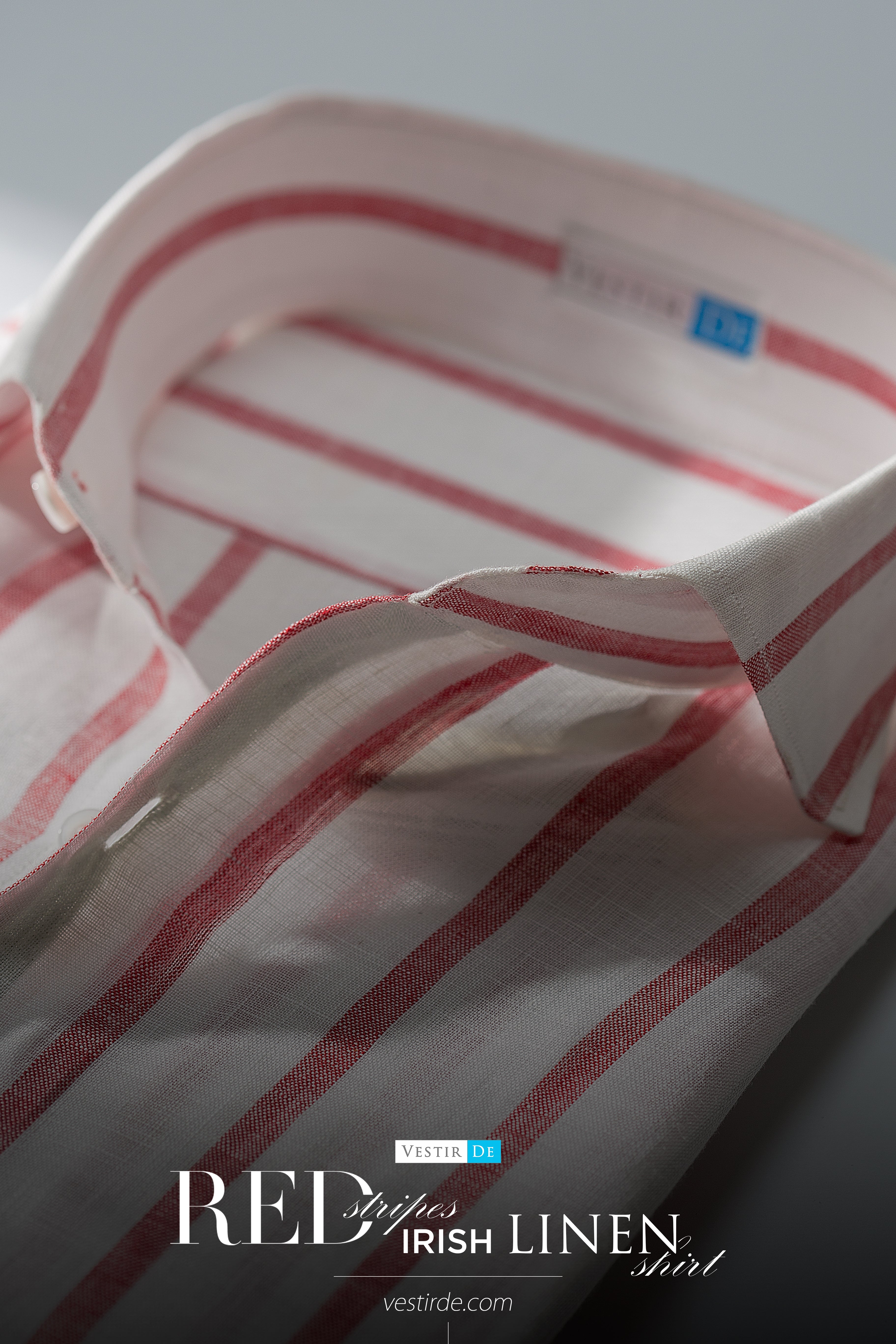 Red Stripes Irish Linen Shirt